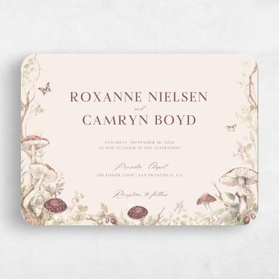 Beige Rounded Wedding Invitation - Eden Landscape