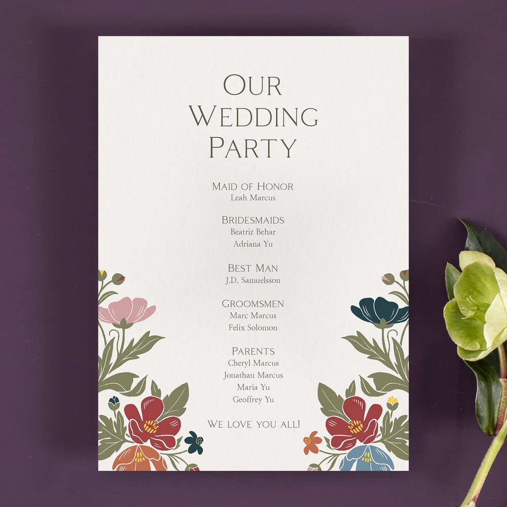 Glenarden | Currant Red | Zola Wedding Programs