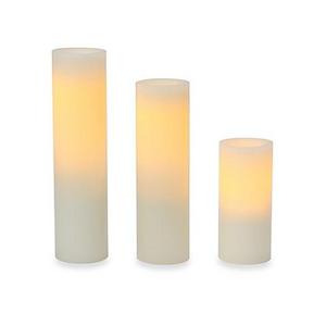 Candle Impressions® Assorted Slim Flameless Wax Pillar Candles (3-Pack)