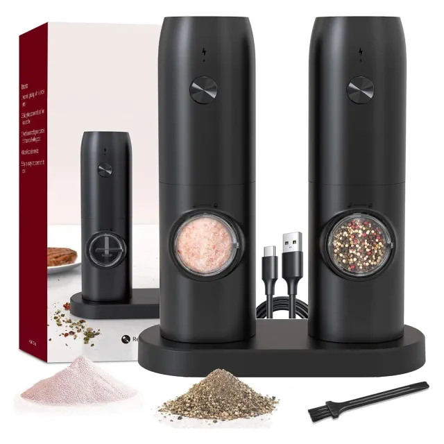 Maison Electric Salt and Pepper Grinder USB Rechargeable Set