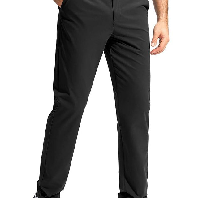 Pudolla Men's Golf Pants Stretch Work Dress Comfy Pants 30"/32"/34" Lightweight Quick Dry Casual Slacks Trousers with Pockets