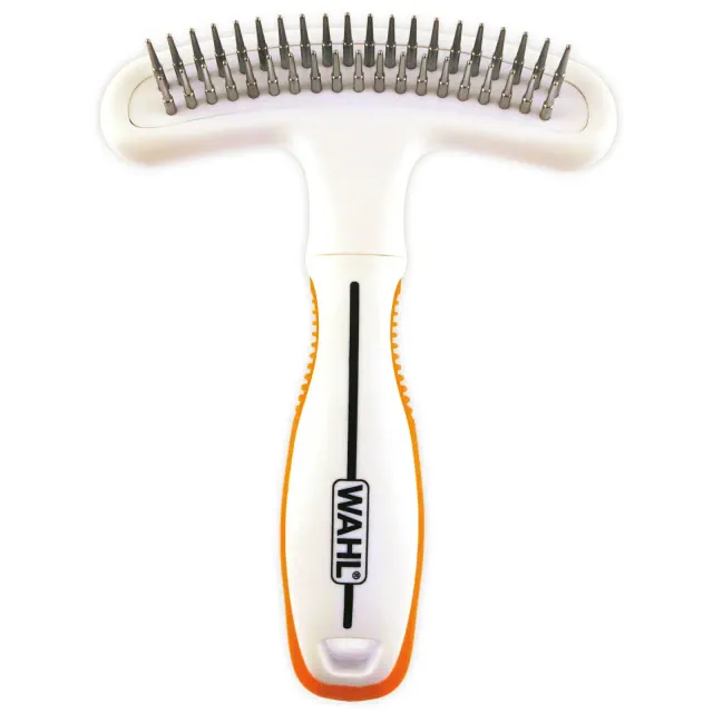 Wahl 2-in-1 Double Row Rake with Shedding Blade Dog Grooming Brushes: Stainless Steel, Desheds, For Cats & Dogs