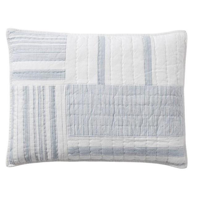 Chambray Hawthorn Handcrafted Patchwork Quilted Sham, Standard