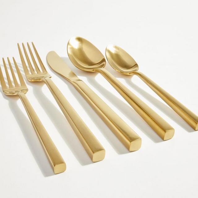 5pc Stainless Steel Silverware Set Black/gold - Opalhouse