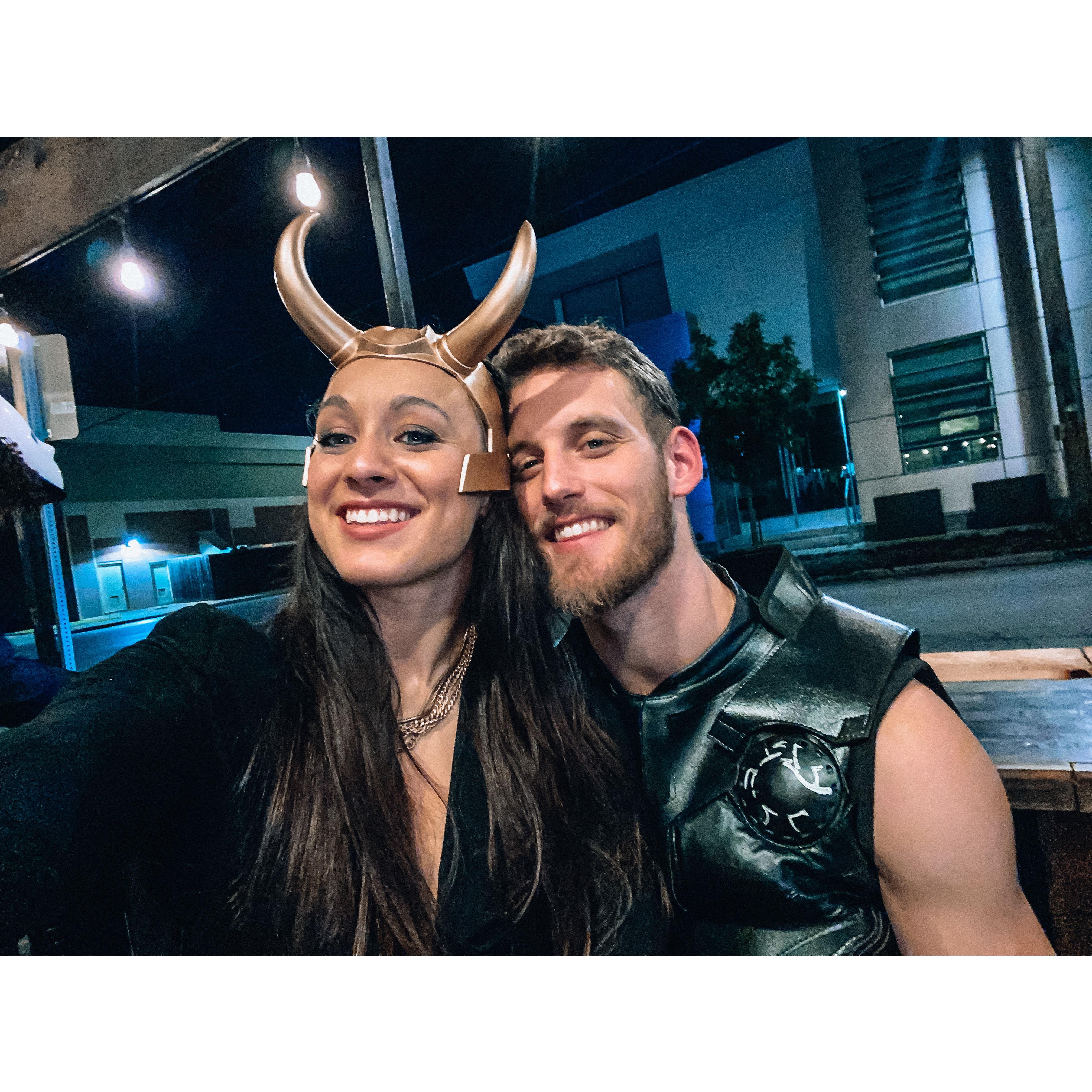 Our first halloween together! We are Thor and Loki in an alternate universe