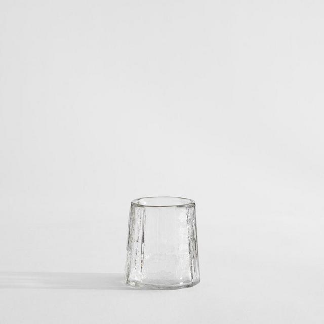 Hammered Café Recycled Hurricane, Small Votive, Clear