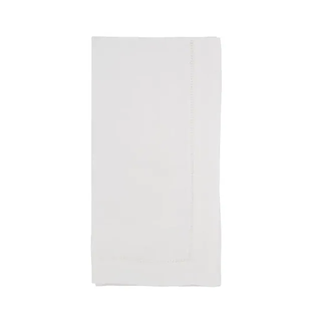 Saro Lifestyle Hemstitched Elegance Napkin , White, 12" x 12"