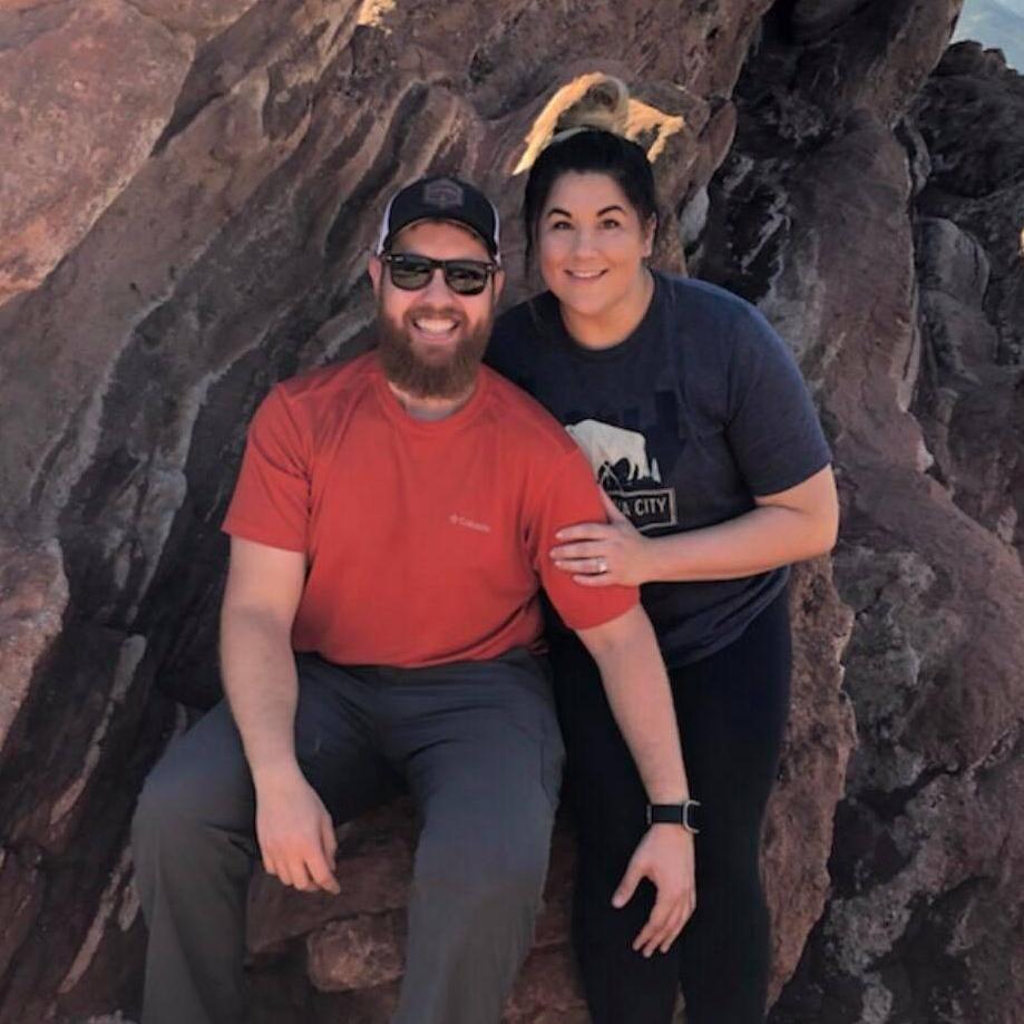 Our first photo together as an engaged couple!