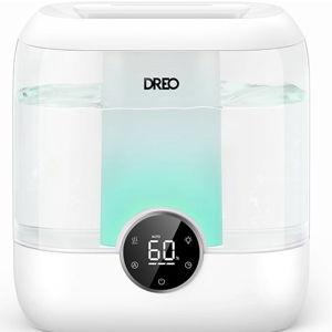 DREO 6L Top Fill Humidifiers for Bedroom, 60H Runtime 28 dB Quiet Supersized Cool Mist Air Humidifiers for Large Room, Baby Nursery, Plant, Indoor, Night Light, Easy to Clean, Precise Humidity Control