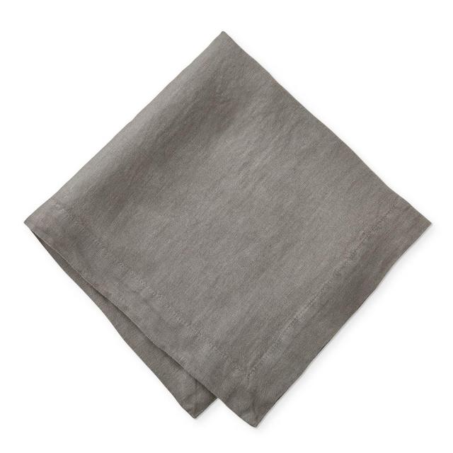 Garment Dyed Italian Linen Napkins, Set of 4, Charcoal