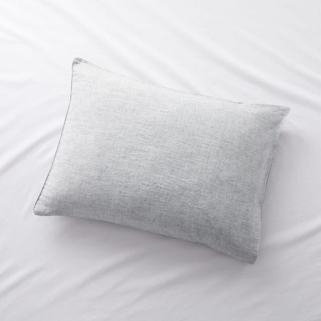 Reversible Grid/Striped Natural Hemp Fiber Standard Sham