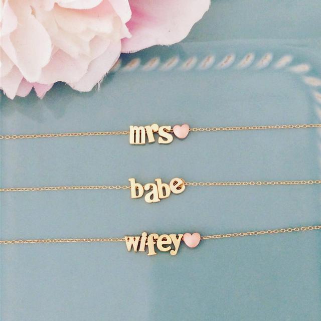 Personalized necklace, name necklace, Bride Necklace, Bachelorette Party, Bridal Shower Ideas, Bride to be Bride Gift, She Said Yes