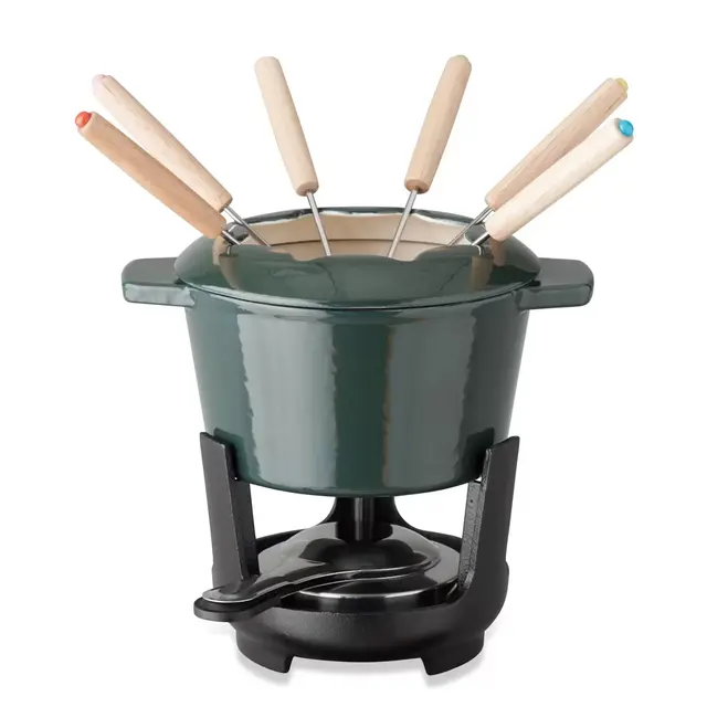 Our Table™ 13-Piece Enameled Cast Iron Fondue Pot Set in Sycamore