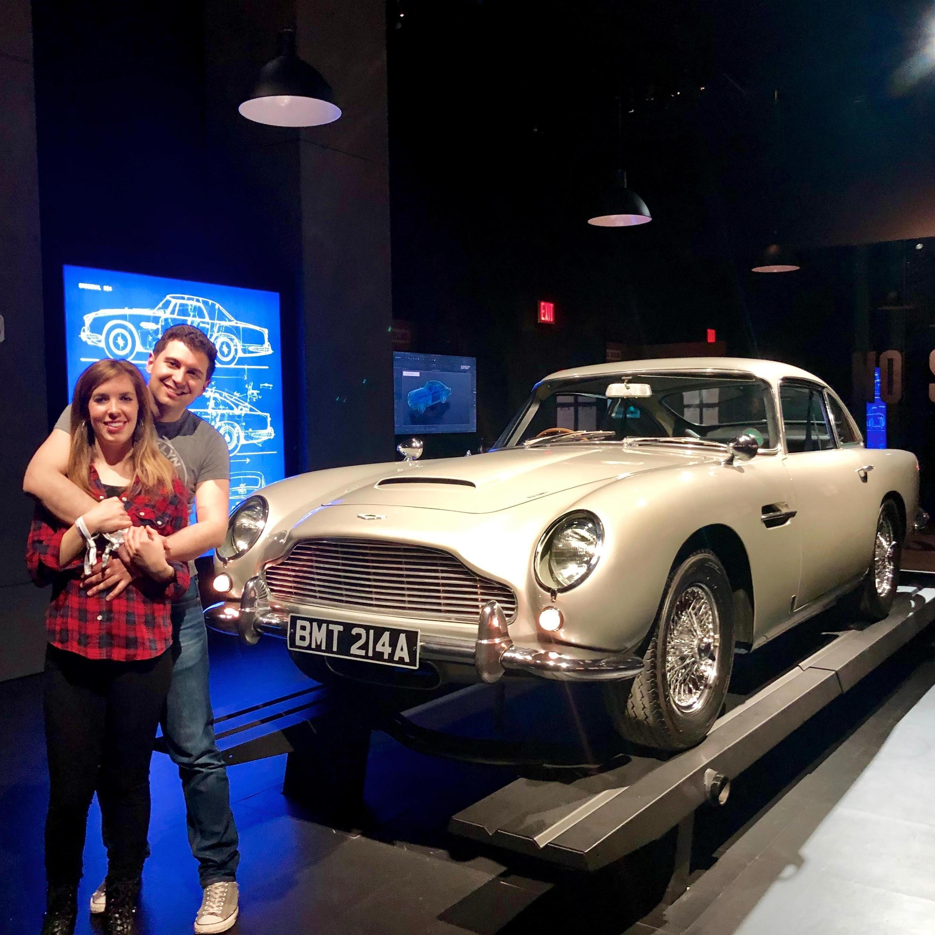 Our first car! (Just kidding.) This was James Bond's Aston Martin DB5 that we saw at Spyscape. (March 29, 2019)