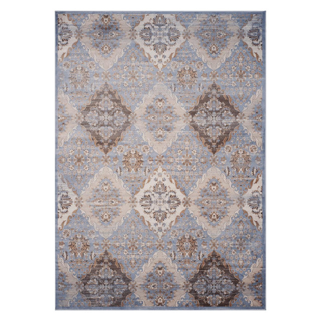 8'X11' Medallion Loomed Area Rug Light Blue/Ivory - Safavieh