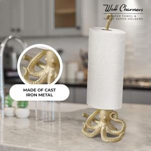 WallCharmers Gold Paper Towel Holder - Gold Octopus