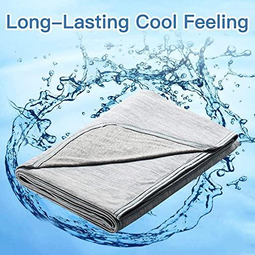 Marchpower Cooling Blanket, Latest Cool-to-Touch Technology, Lightweight Cool Blanket for Sleeping Night Sweats, Breathable Summer Cool Blanket for Couch Sofa Bed (Gray, Full, 78" X 86")