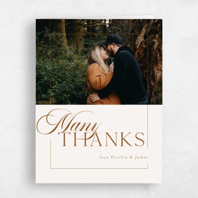 Light Oatmeal, Beige Wedding Thank You - Carulas Photo