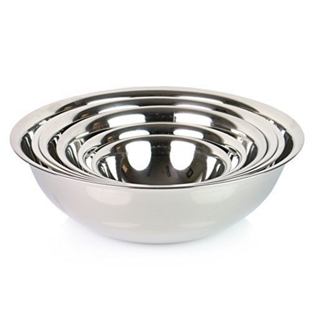 (Set of 6) SafePro Mixing Bowls Standard Weight Stainless Steel, Mirror Finish, 3/4, 11/2, 3, 4, 5, and 8 Qt