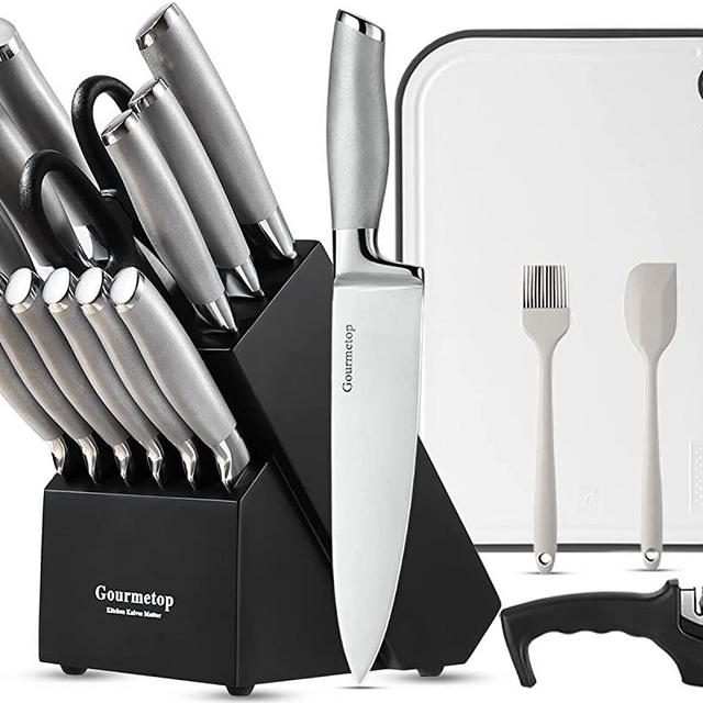 Gourmetop Knife Sets for Kitchen with Block Stainless Steel Chef