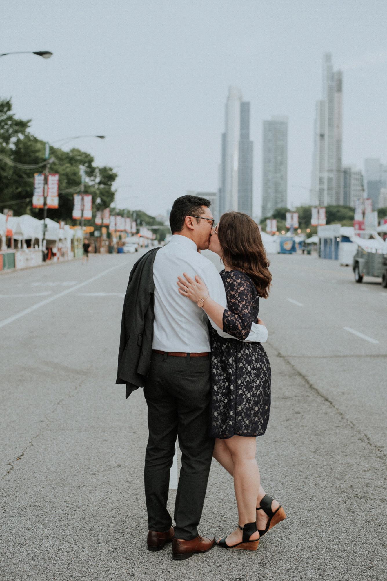 On Columbus Drive before the Taste of Chicago 2019