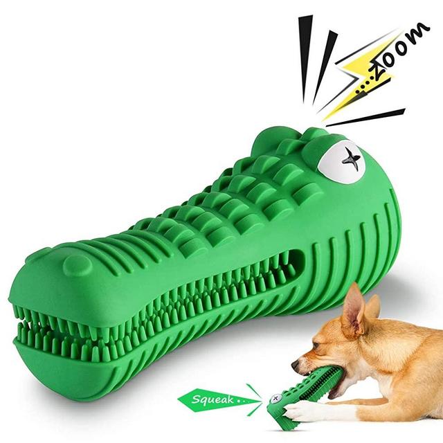 VRTOP Dog Chew Toys Dog Toys for Aggressive Chewers Large Medium Breed Squeaky Dog Toothbrush Indestructible Outside Interactive Pets Training Toys Tough Dental Chews Teething Cleaning