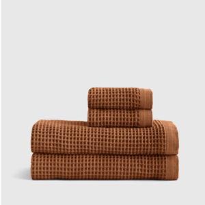 Organic Turkish Waffle Bath Sheet Bundle in Terracotta