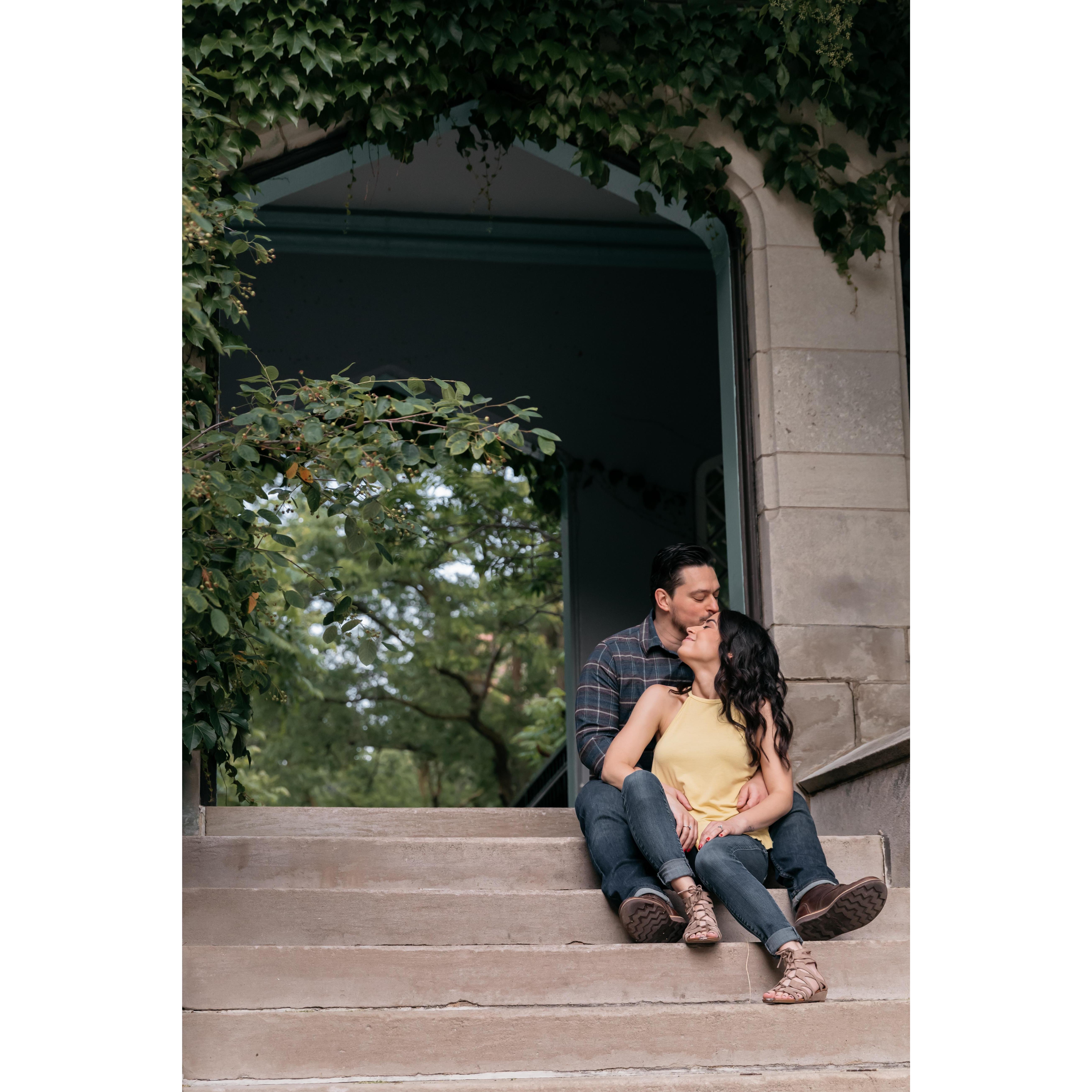 Engagement photos at University of Chicago