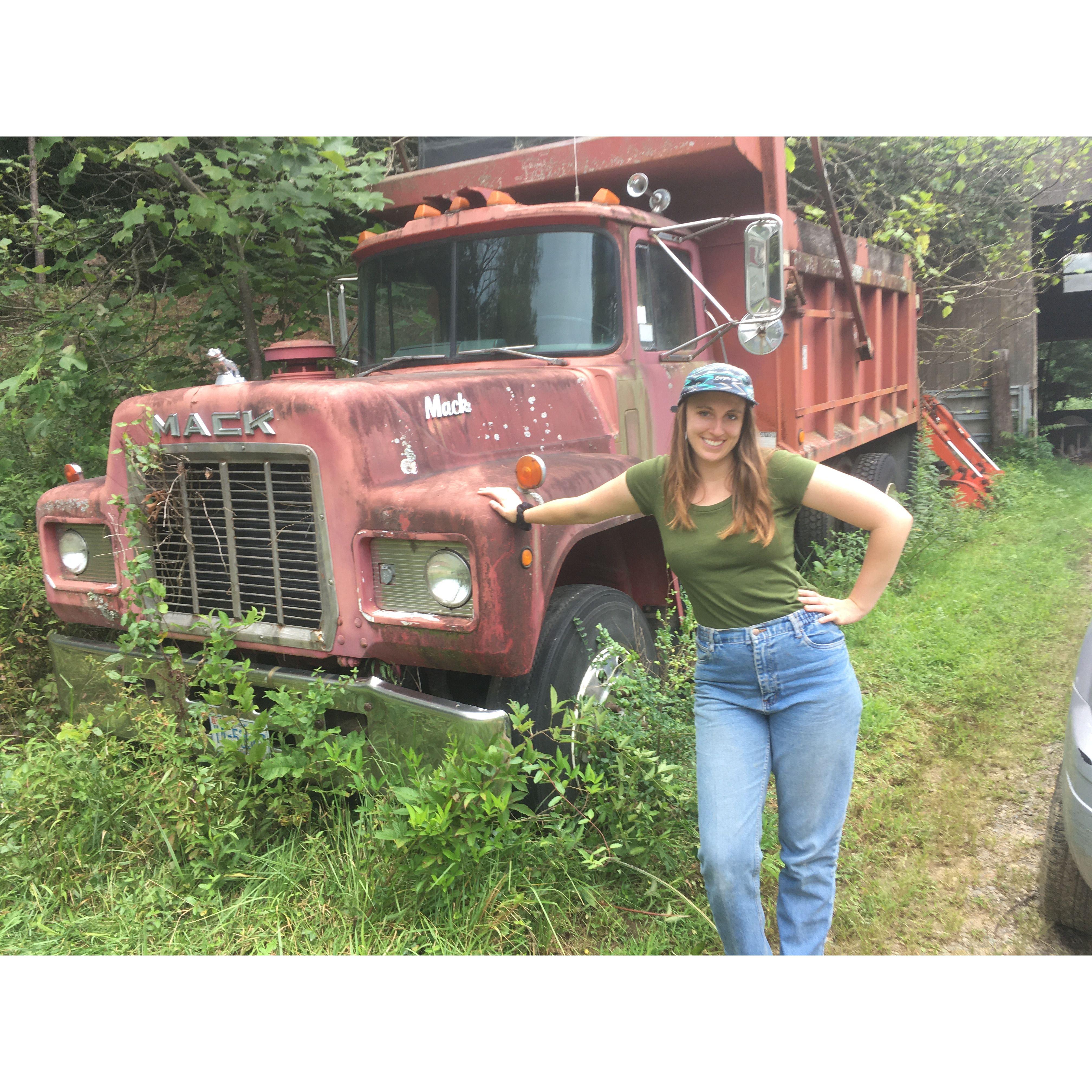 Maggie with Rob's Mack.
