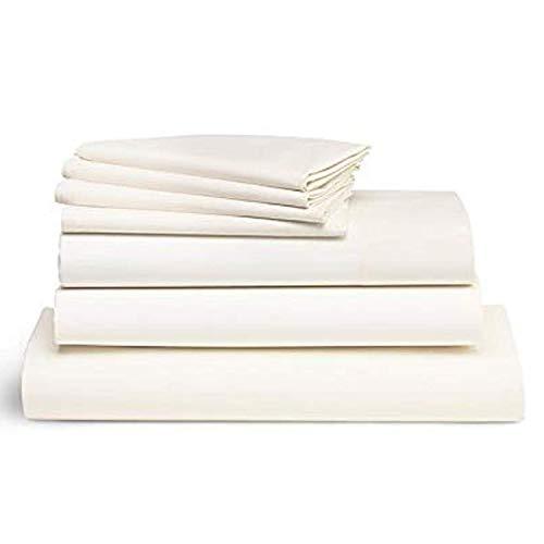 Brooklinen Luxe 7 Piece Sheet Set – 1 Flat Sheet, 1 Fitted Sheet, 4 Pillowcases, and 1 Duvet Cover – 480 Thread Count Sateen – 100 Percent Long Staple Cotton – Oeko-TEX Certified – Cream – Twin