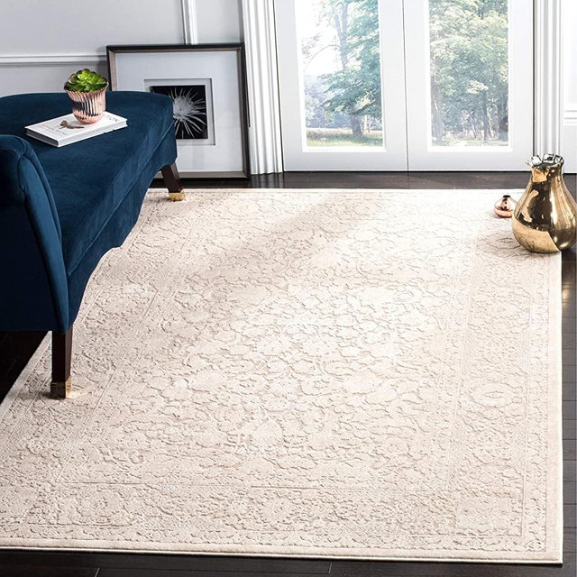 SAFAVIEH Reflection Collection 8' x 10' Beige/Cream RFT667A Vintage Distressed Area Rug