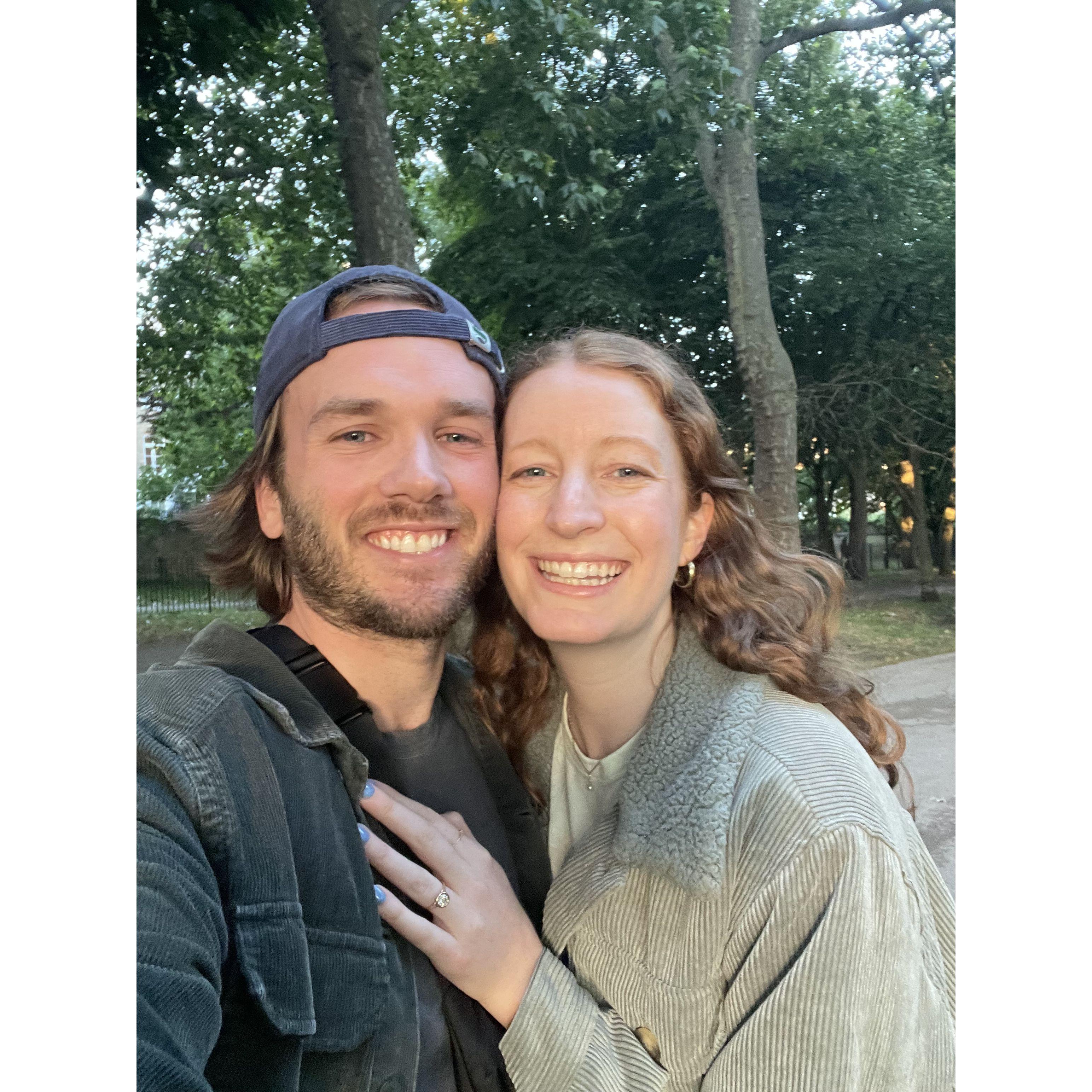 first pic after proposal! - Holland Park, London