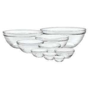 Duralex 9pc Glass Stackable Bowls - Clear