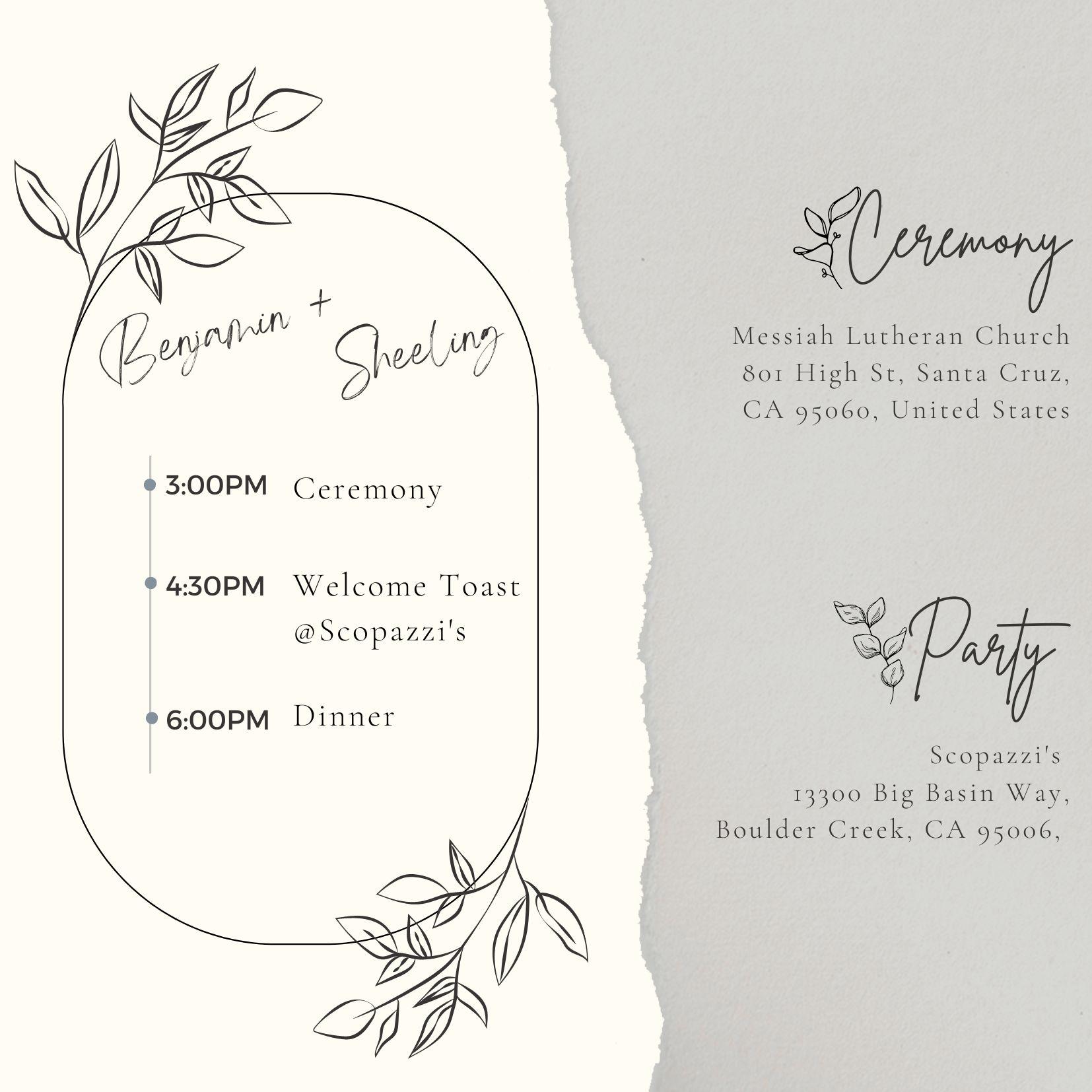 The Wedding Website of Sheeling Neo and Ben Ganschow