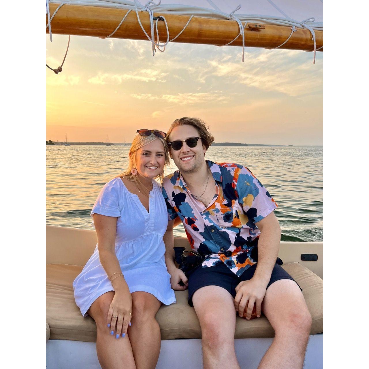 Sunset sailboat cruise in Portland, Maine