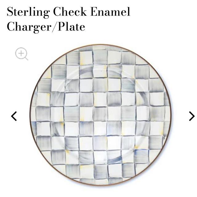 MacKenzie Childs Sterling Check Enamel Charger Plate