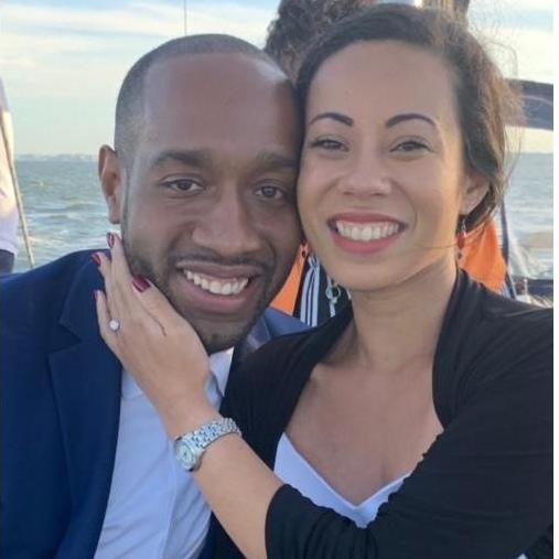 Right after we got engaged on a boat ride in front of the Statue of Liberty.