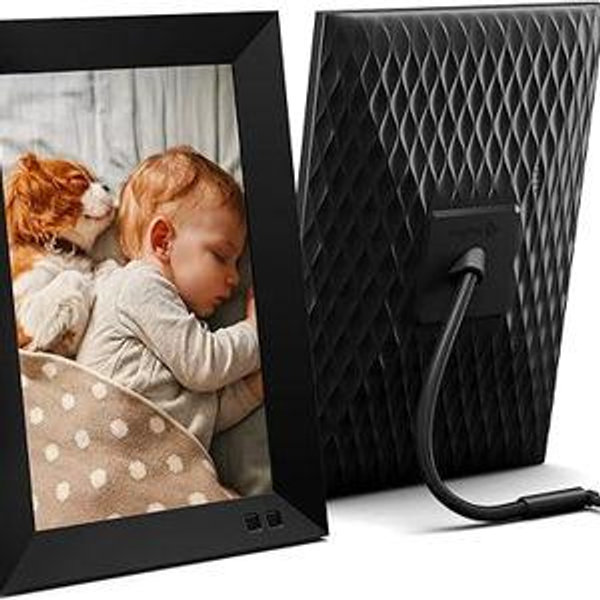 Nixplay Smart Digital Picture Frame I 10.1 inch I WiFi I Black I Shared Family Playlists I Mobile App, Email I Preload Content for a Gifted Frame