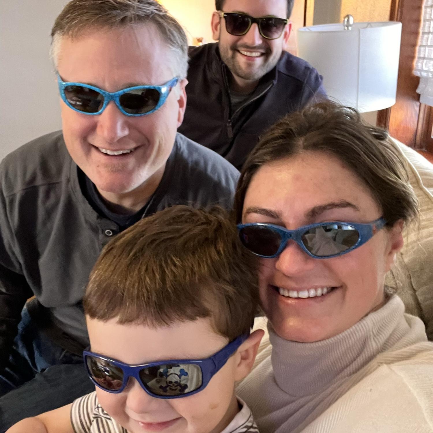 Our first Thanksgiving, Tater picked out our glasses!