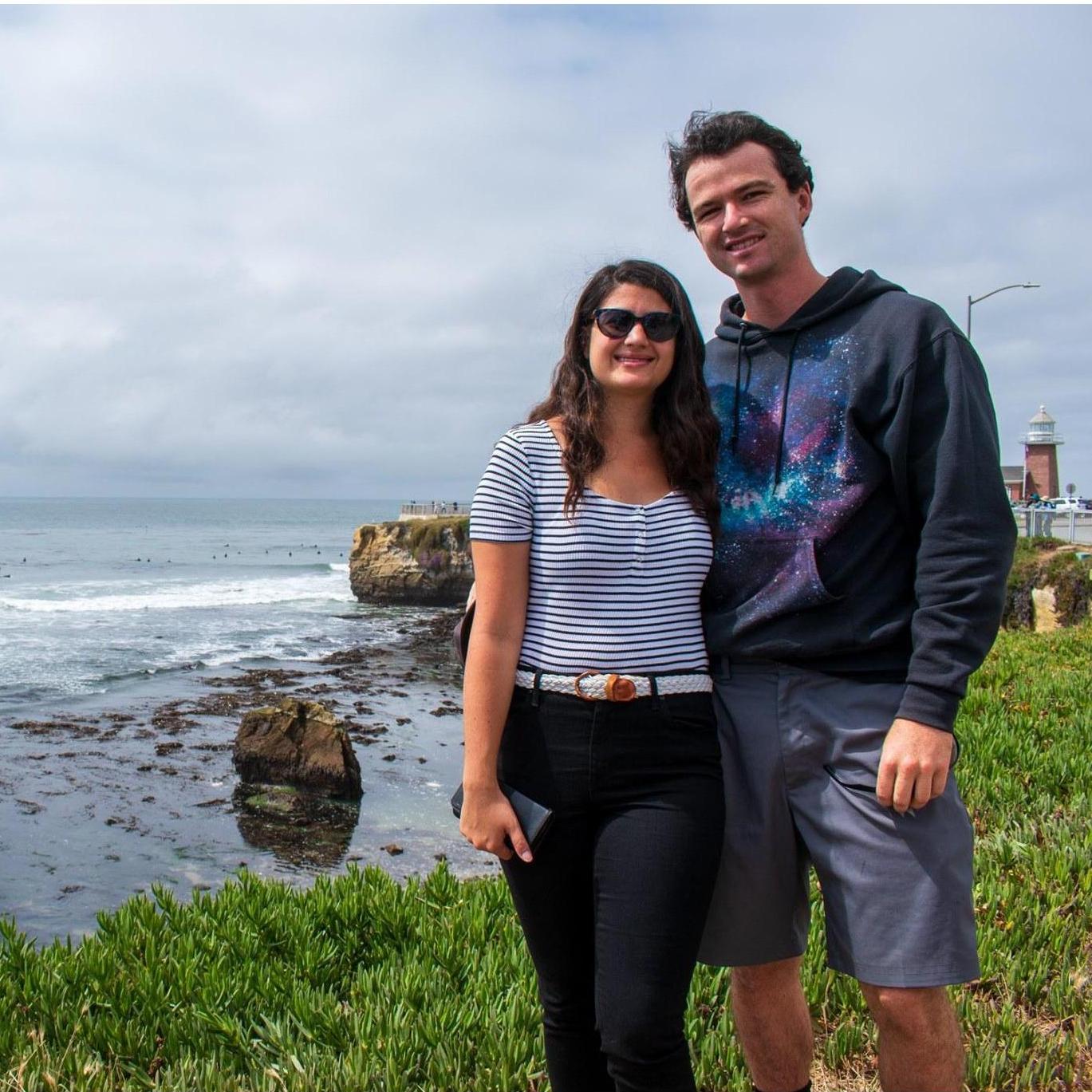 A picture of us in one of our favorite places, Santa Cruz!