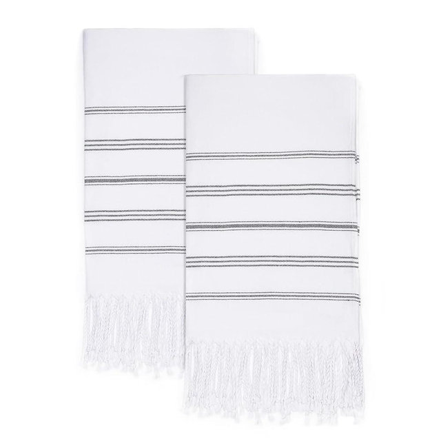 cabanana Hand Towels for Bathroom - 2-Pack,20x30 Inch-100% Cotton,Turkish Bathroom Hand Towels,Super Absorbent & Quick-Dry Soft for Bath, Kitchen, Spa, Face, Hair, Dishcloth (White)