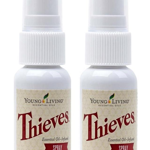 Thieves Spray - Natural Defense on the Go - 2-Pack of 1 fl oz Bottles by Young Living Essential Oils: Fast and Convenient Cleaning for Home and On the Go
