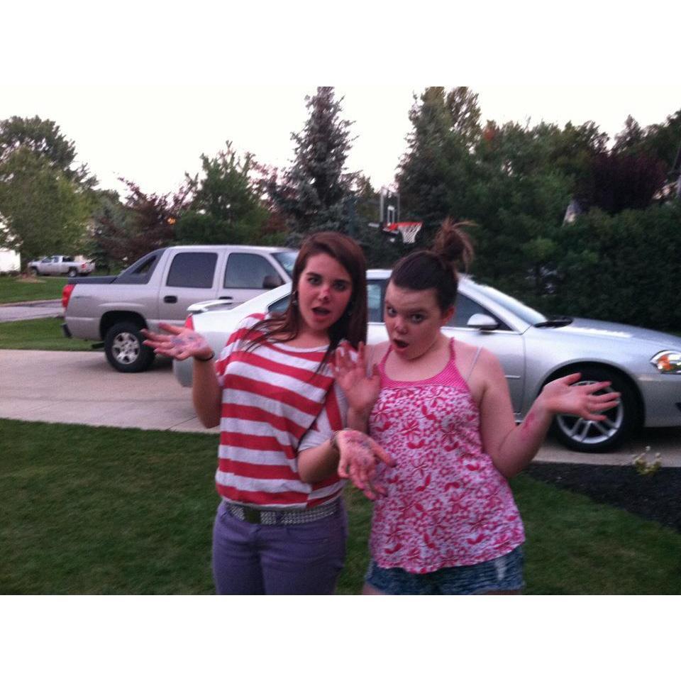 First day of 7th (and 8th grade). After looking pretty all day, Ashley and Maddi had to come home and ruin it by painting each other and the grass with nail polish. Never a dull moment with these two!