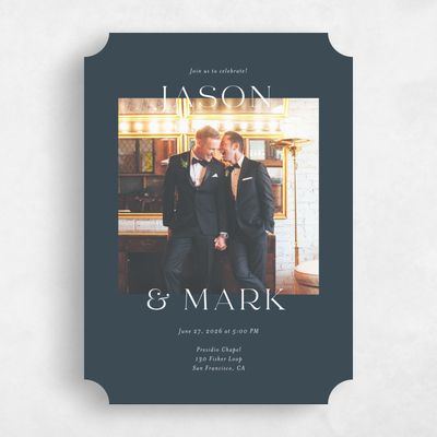 Blue Ticket Wedding Invitation - Corao Photo