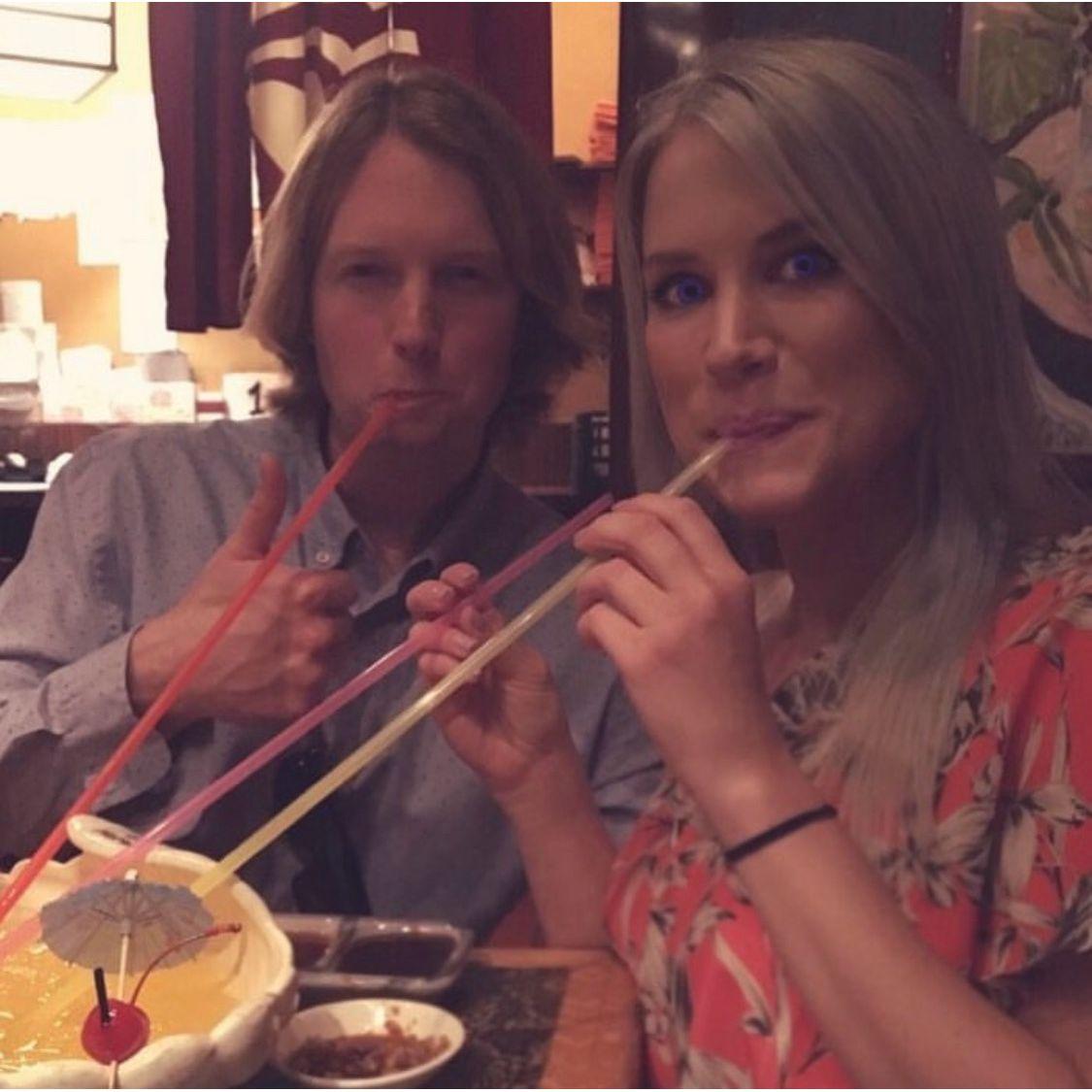 June 2017 - Amber's 28th Birthday at Matsu in Huntington Beach, CA - Drinking a fishbowl drink while enjoying the Teppan Bar show.