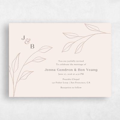 Linen, Beige Wedding Invitation - Cassis Landscape