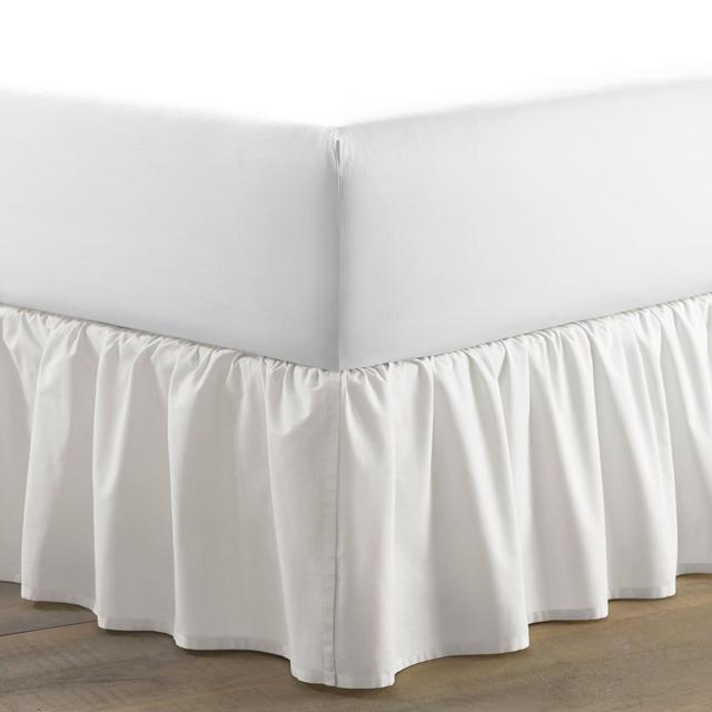 Queen Solid Ruffled Bed Skirt White - Laura Ashley