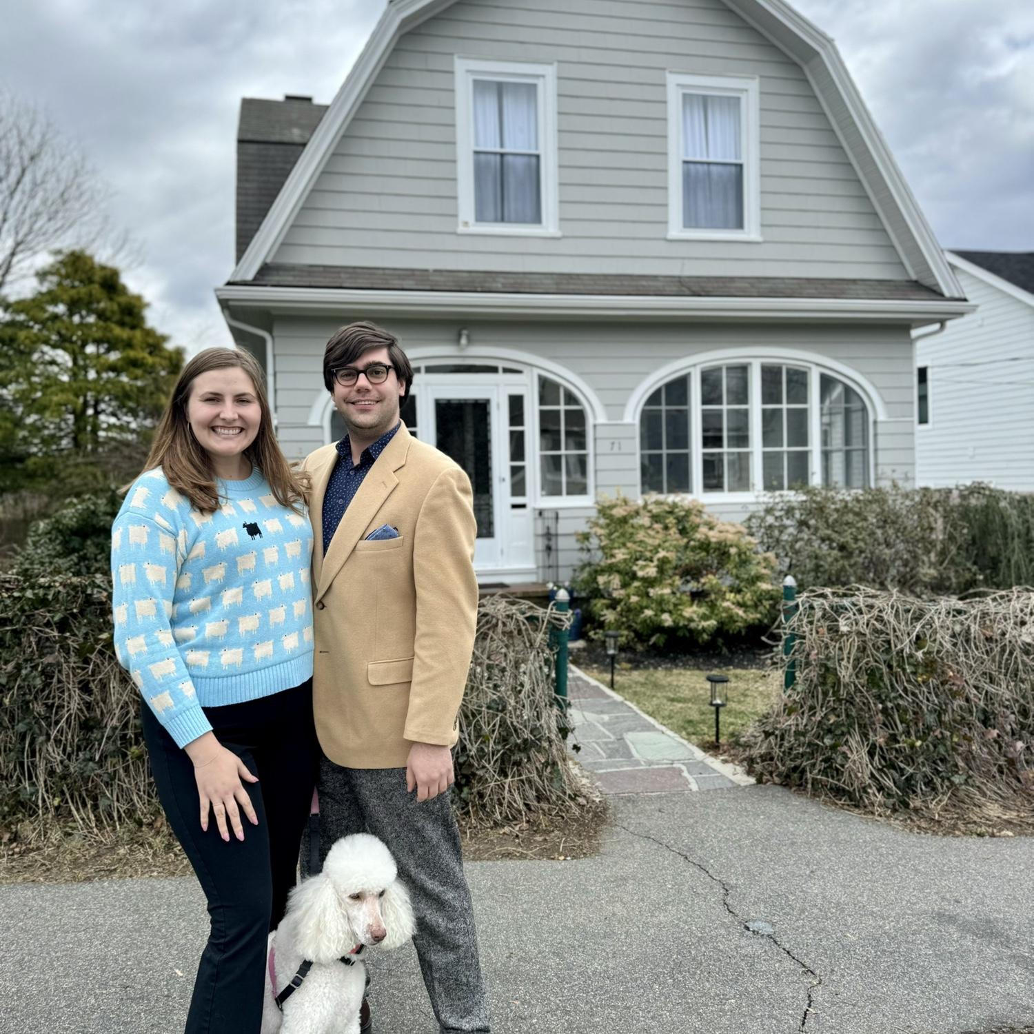 A photo Audrey's father took of us in front of our new home!