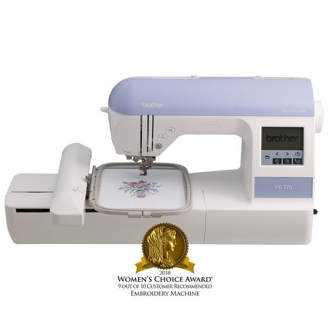 Brother Embroidery Machine, PE770, 5&quot; x 7&quot; Embroidery Machine with Built-in Memory, USB Port, 6 Lettering Fonts, 136 Built-in Designs