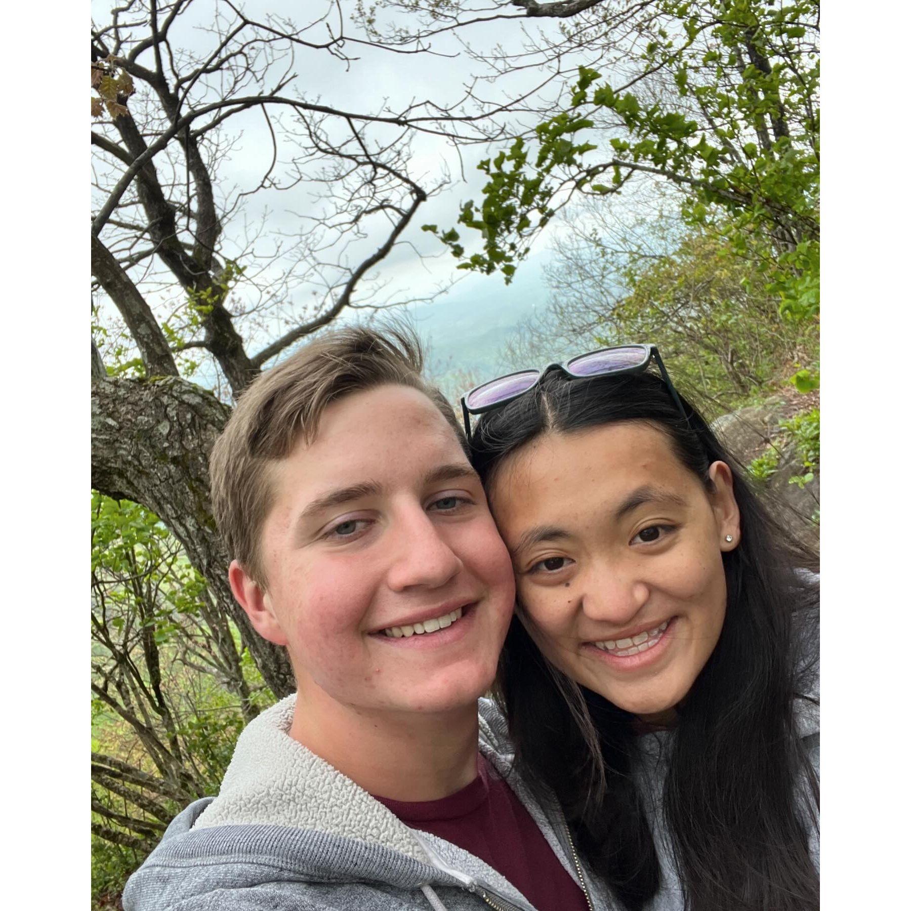 4.27.24 Hiking after getting proposed at Preachers Rock